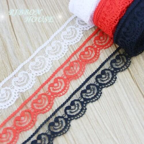 10 yards/roll) 20mm Heart Lace Webbing Decoration Lovely Gift Packing Material