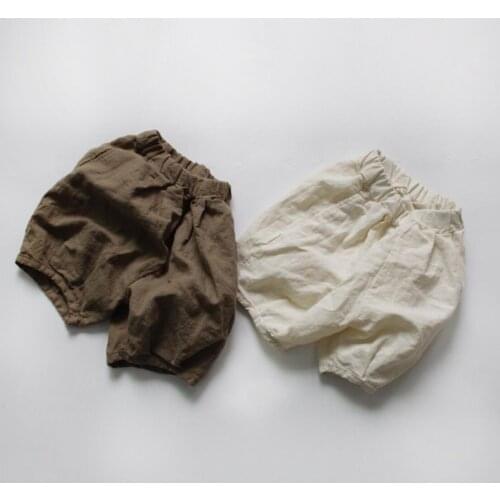2021 new girls boys pants cotton linen summer cool kids pp pants