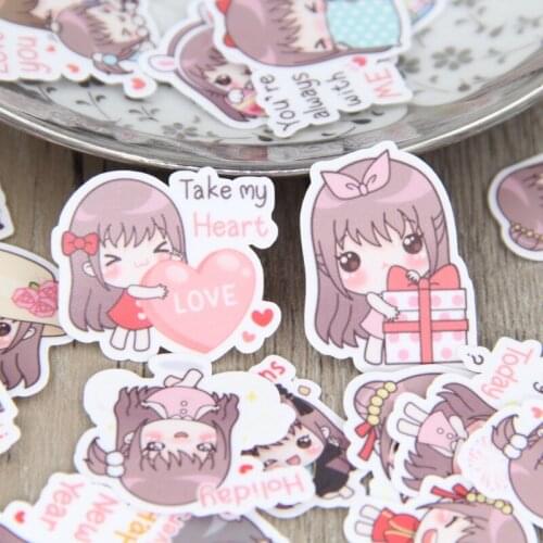 40 pcs English girl daily waterproof for phone car Label Decorative Stationery Stickers Scrapbooking DIY Diary Album toy Sticker