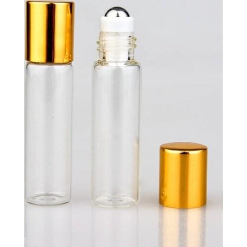 5ML Clear Glass Roll On Perfume Bottle 5cc Empty Essential Oil Bottle With Stainless Steel Roller Ball
