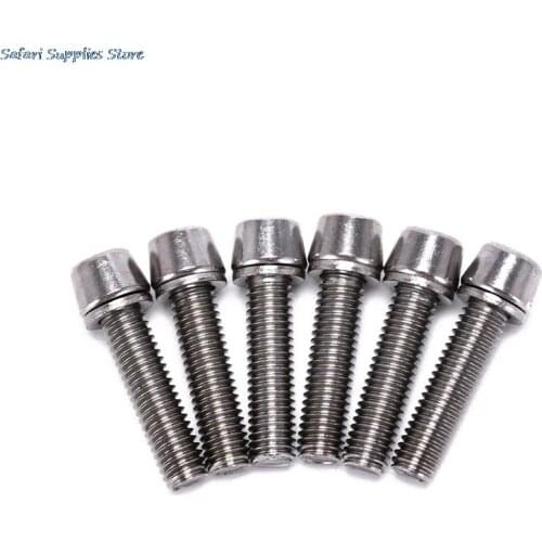 6PCS Bicycle Headset Stem Cap Screw Ultralight Stainless Bicycle Seat Disc Bolt M5 * 20mm Mountain Bike Road Bike Riser Screw