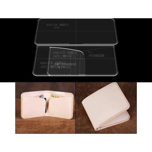 Acrylic Template Pattern For DIY Handmade Folding wallet Leather Craft Sewing Pattern Sewing stencils