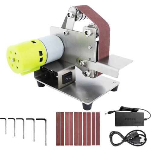 Mini Electric Belt Sander DIY Polishing Grinding Machine Fixed Angle Sharpening Machine Blade Desktop Cutter Edges Power Tool