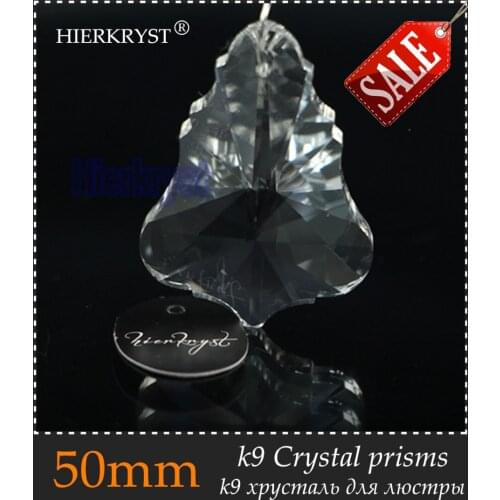HIERKYST 1 pc K9 Glass Crystal Prisms Pendants Chandeliers Parts Lustres Rainbow Lamp Lighting Hang Drops 50mm 2" #1953