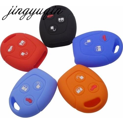 Jingyuqin 30pcs/lot Remote Car Key Silicone Case Cover For Ford Focus Mondeo Festiva Fusion Suit Fiesta KA GALAXY CMAX 3BTN Fob
