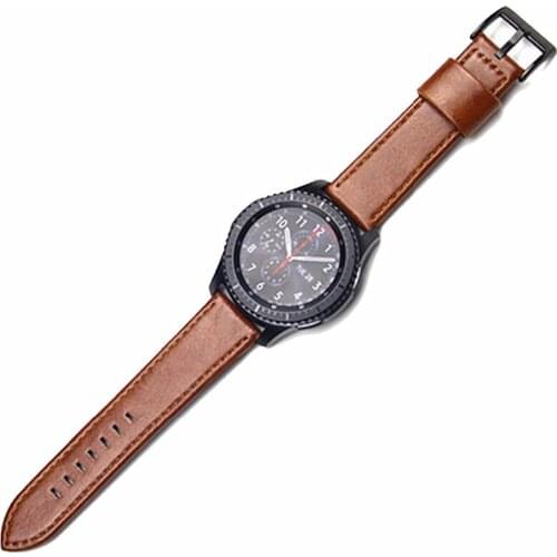 Leather strap for samsung Gear S3 Frontier/Classic band smart watch Genuine Leather bracelet watchband for Xiaomi Huami Amazfit
