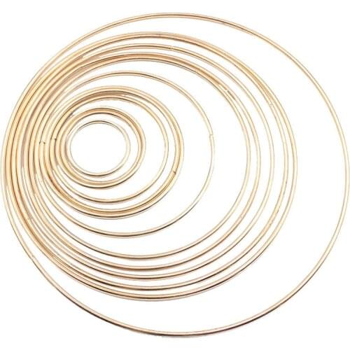 10pcs Metal Dream Catcher Dreamcatcher Ring Macrame Craft Hoop DIY Wedding Wind Chime Hanging Decorations Accessory 35-400mm