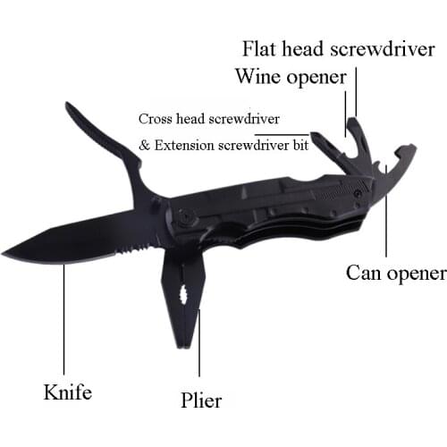 Emergency Survival Multitool 7 in 1 Multifunctional Folding Outdoor Knife And Plier Hiking