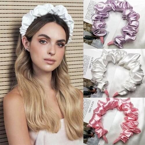 Fashion elegant solid knot women hairbands girls headbands ins wide ladys headwear hair accessories