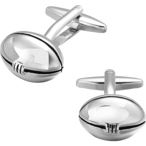 Fashion Mens shirts Cufflinks high-quality copper material Rugby Silvery Cufflinks 5 pairs of packaging for sale