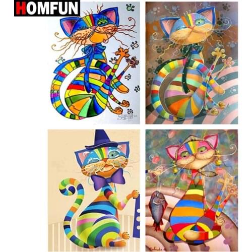 HOMFUN 3D Diamond Painting "Cartoon cat" DIY Full Rhinestones Drill Cross-stitch Kits Square Round Diamond Embroidery