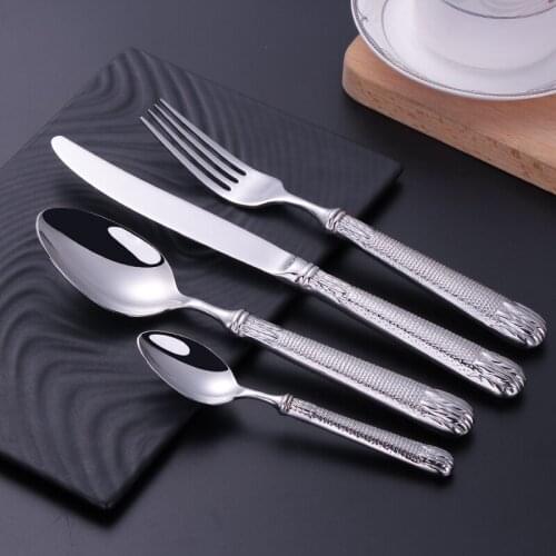 Modern Luxury Cutlery Set European Creativity Stainless Steel Western Spoon Fork Knife Set Eco Friendly Couvert Table Art EK50DS