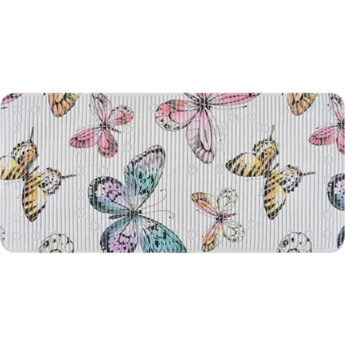 Non-slip bathtub mat Bath pillow set Bath mat, PVC foam material with suction cup, butterflypattern