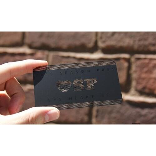 Latest Design Customized Black Metal Business Card Hollow Out Logo With Your Own Design