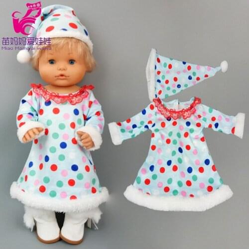16" baby doll dress color dots gown 38cm Ropa y su Hermanita doll winter dress toys Nenuco doll clothes