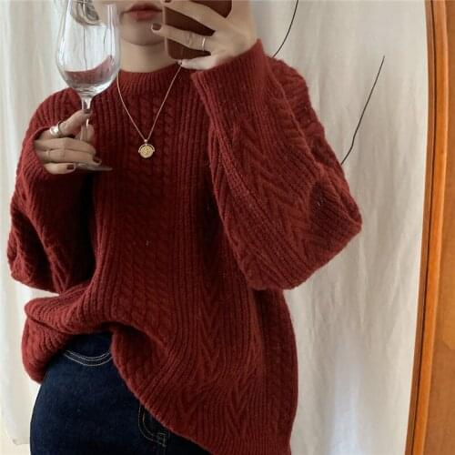 Christmas Simple Solid All-match Jerseys for Ladies Multi Colors Vintage Elegant Sweaters 2020 Women Autumn Winter Sweater