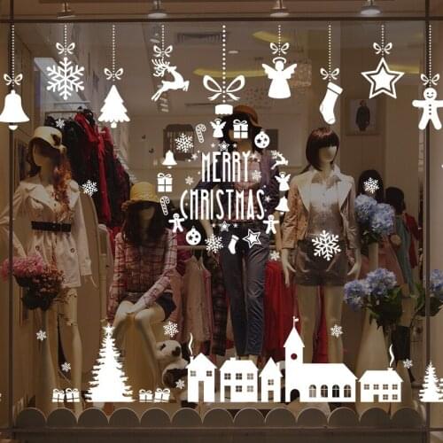Christmas Element Window Decoration Wall Sticker Decoration Snowman Glass Sticker Shop Decoration Door Window Sticker