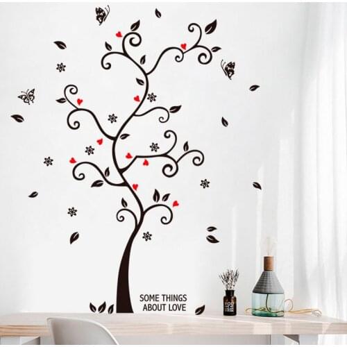 Happy Photo Frame Tree Wall Sticker Self-adhesive Waterproof For Bedroom Living Room TV Background Romantic Decoration Wallpaper