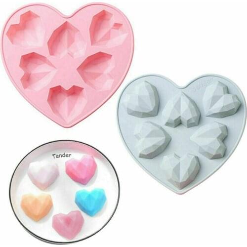 Silicone 3D Heart Mould Fondant Cake Chocolate Baking Mold Candy Jelly Soap DIY Wedding Party Home Decoration