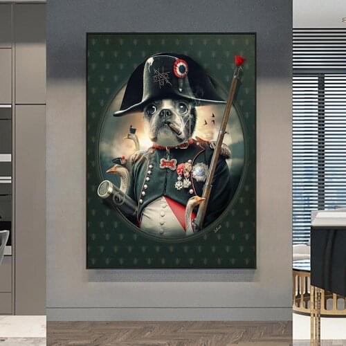 Modern Smoking Pirate Dog Large Size Poster Wall Art Pictures Print Canvas Painting Home Decoration Decor Quadro