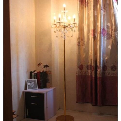 Wedding decor gold crystal Floor Lamp party led floor light Crystal Candle holder Vertical bedroom Study Living Room Piano Light