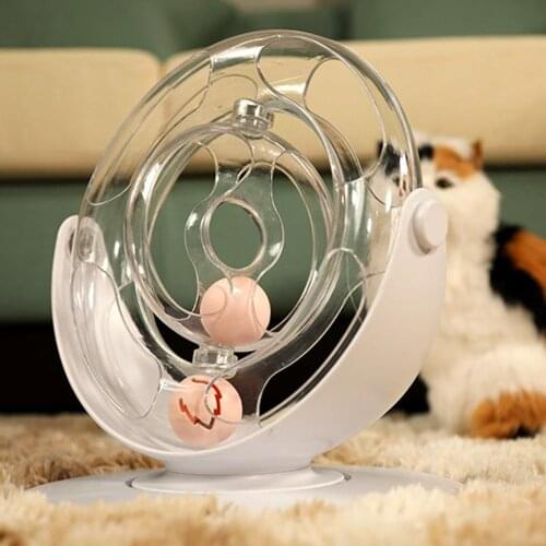 360 Degrees Rotatable 2 Balls Round Space Ring Cat Teaser Puzzle Toy Pet Supply