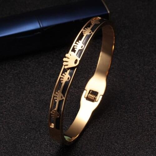 High Quality Gold Plated Stainless Steel Crown Men Women Charm Bangles Luxury Brand Party OL Fashion Bangles pulsera