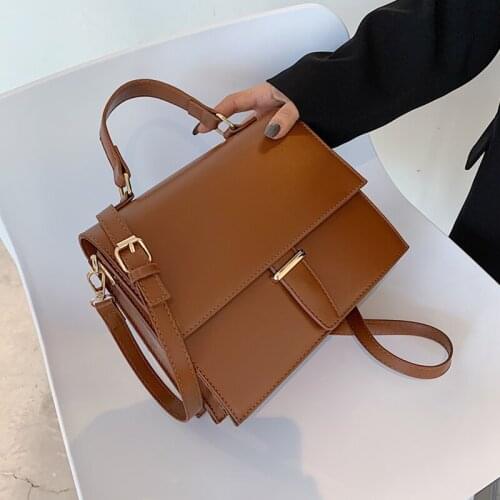 Burminsa Vintage Small Women Handbags Flap Unique Design Work Female Briefcase PU Leather Ladies Shoulder Crossbody Bags 2021