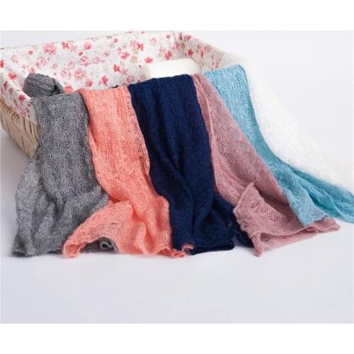 2 Pcs/set Baby Photography Blanket Wraps Stretch Knit Wrap Newborn Photo Props Cloth Headdress Hair Accessories