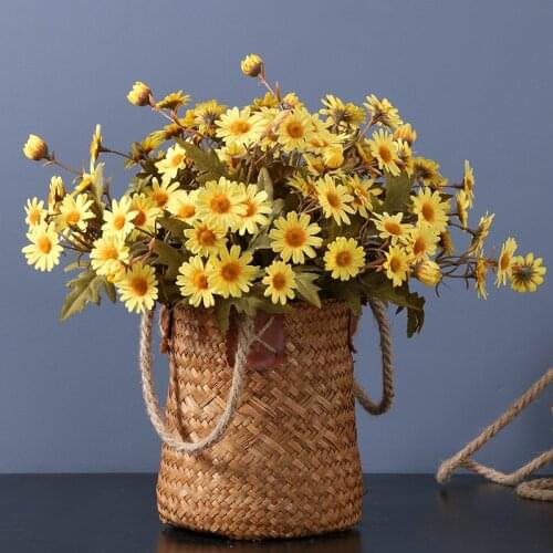 9 head Artificial Daisy Flowers Red Yellow Orange Daisy for Table Decor