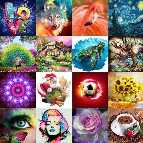 Diamond Painting Full Round Animal Wolf Family Diamond Embroidery Needlework Diy Mosaic Pattern Hobby Craft Sticker