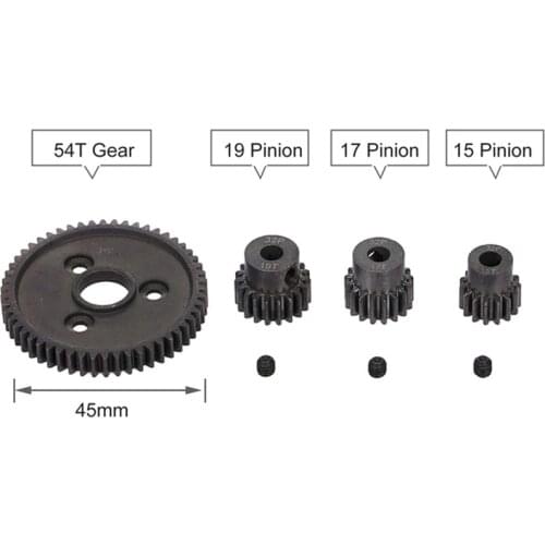 Aluminium Pinion Motor Gear 15T 17T 19T 54T for 1/10 Traxxas Slash 4X4 Stampede VXL Rustler E-Revo T-Maxx