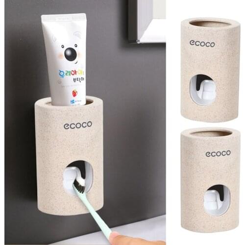Automatic Toothpaste Dispenser Dust-proof Toothbrush Holder Wall Mount Stand Bathroom Accessories Set Toothpaste Squeezers Tooth