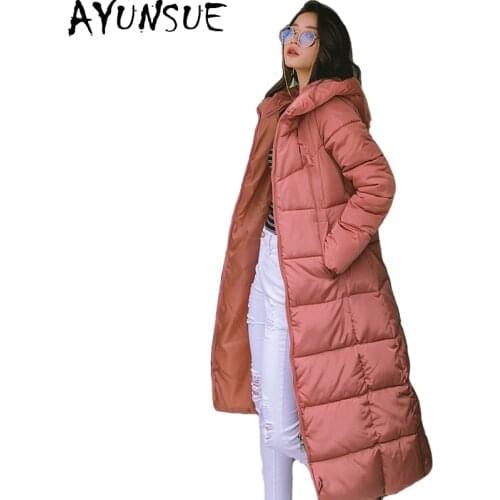 AYUNSUE 2020 Winter Jacket Women X-long Hooded Padded Female Coat High Quality Warm Outwear Womens Parka Manteau Femme Hiver