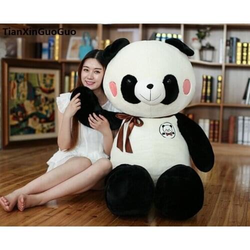 Large 120cm lovely cartoon panda plush toy silk belt panda soft doll hugging pillow birthday gift b1254