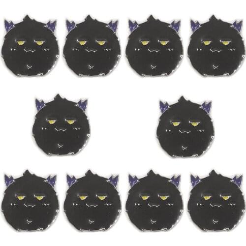 10pcs Black Cartoon Demon Brooches Anime Enamel Pins Lapel Pins Metal Clothes Badges Jewelry Accessories Decoration