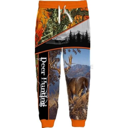 New Fashion Hunting Graphic Spring Autumn Winter Hip Hop Casual Brand 3D Print Deer Pants Polyester v10