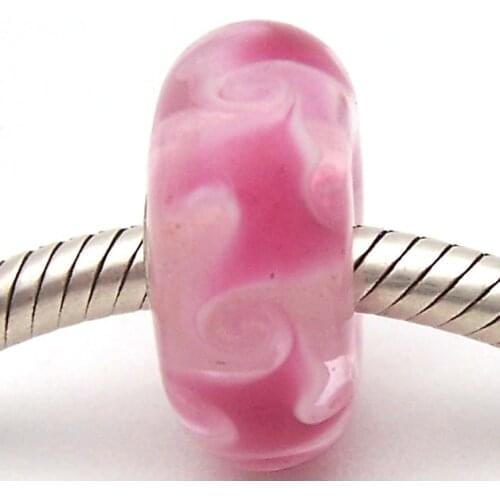 JG2336 100% S925 Sterling Silver Beads Murano Glass beads Fit European Charms Bracelet charms diy jewelry Lampwork GlassBeads