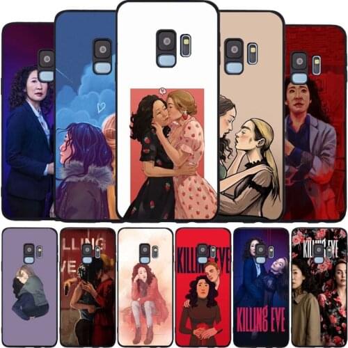 Killing eve fanart black Soft phone Case For Samsung S20 S10 S9 S8 S7 edge Plus Lite Note 8 9 10 A6 A7 A8 A9 2018 Cover