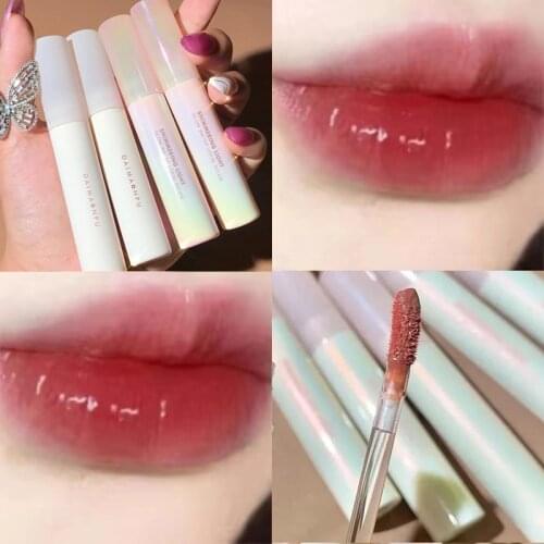 Daimanpu Small Milk Tube Velvet Matte Lipstick Long Lasting Shimmer Liquid Lip Glaze Mirror Water Lip Gloss Red Lip Makeup TSLM1