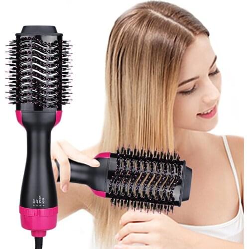 1000W Hair Dryer Hot Air Brush Styler and Volumizer Hair Straightener Curler Comb Roller One Step Electric Ion Blow Dryer Brush