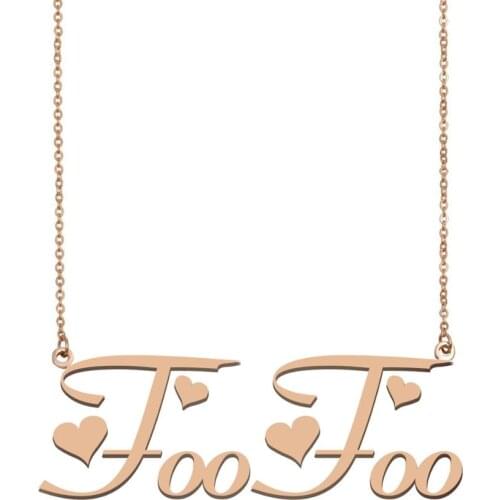 FooFoo Name Necklace , Custom Name Necklace for Women Girls Best Friends Birthday Wedding Christmas Mother Days Gift