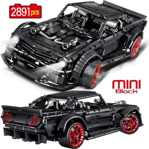City Mechanical Racing Car Model Building Blocks Technical Mini Diamond SuperCar Vehicle MOC Bricks Toys For Children