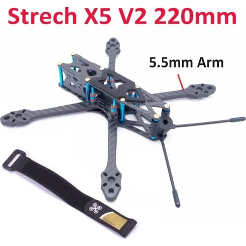 Strech X5 V2 220 220mm 5.5mm Arm Freestyle FPV Racing Quadcopter Frame Kit better X5 Johnny FPV edition for 5 inch propeller