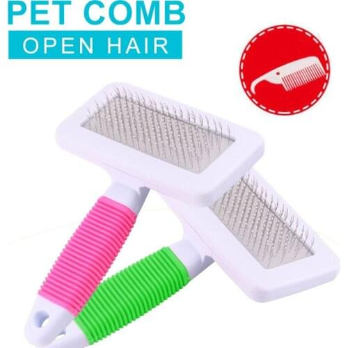Cats Comb Open Hair Antistatic Stainless Steel Needle Dog Comb Remove Floating Hair Beauty Tools Massage Handle Pets Accessory