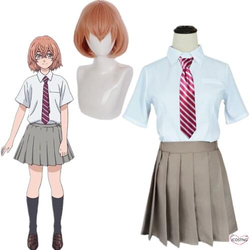 Anime Cosplay Tokyo Revengers Tachibana Hinat Cosplay Shirt Skirt Wig Heat Synthetic Fiber Hair Hallowen Party Girls Anime Sets
