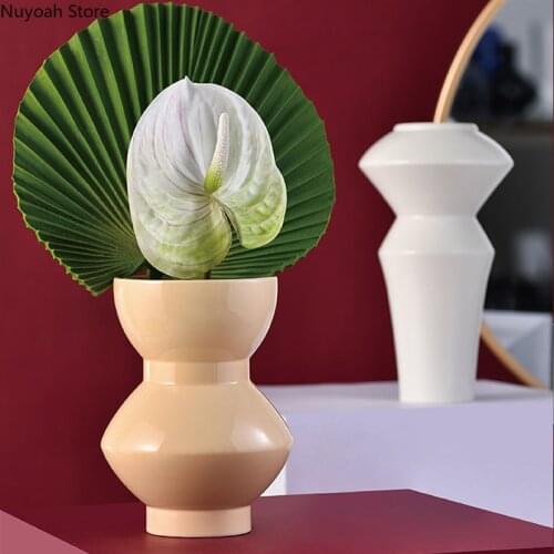 Creative Home Decoration Vase Nordic Flower Arrangement Ceramic Dried Flowers Hydroponic Vase Living Room Decoration Accessories