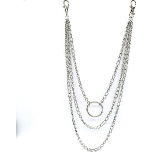 Keychain Stainless Steel Round key ring Flat Line for Jewelry