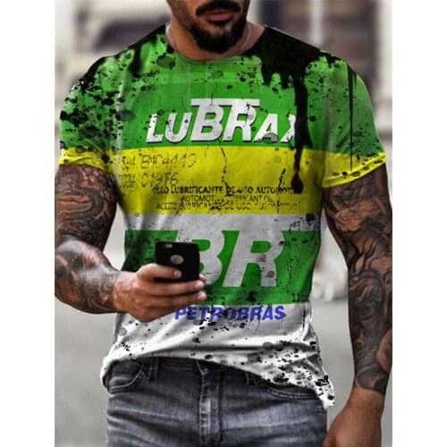 Summer Casual Short Sleeve Men T-shirt Vintage O-Neck Loose Pullover Tops Tee Fashion Pattern Printed T Shirt For Men Streetwear