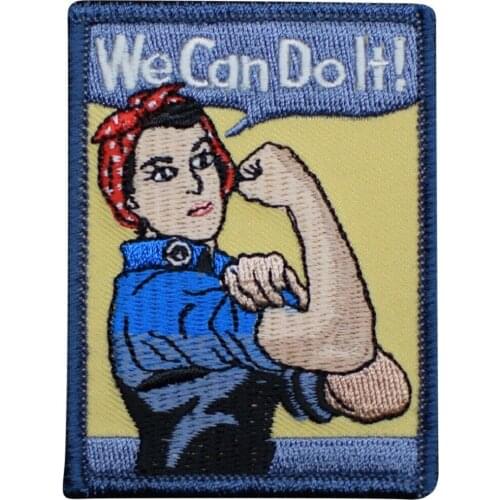 Hot! Rosie the Riveter Patch - We Can Do It, WW2, World War (Iron on) (Size is about 5.1-6.2 cm)